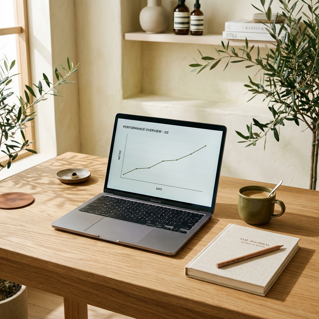 Aesthetic workspace highlighting premium marketing freelancers network